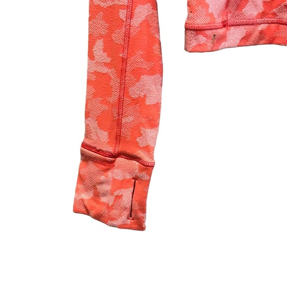 Lululemon Its Rulu Run Cropped Half Zip Camo Pale Raspberry Pink Mist Size 6 - Picture 5 of 14